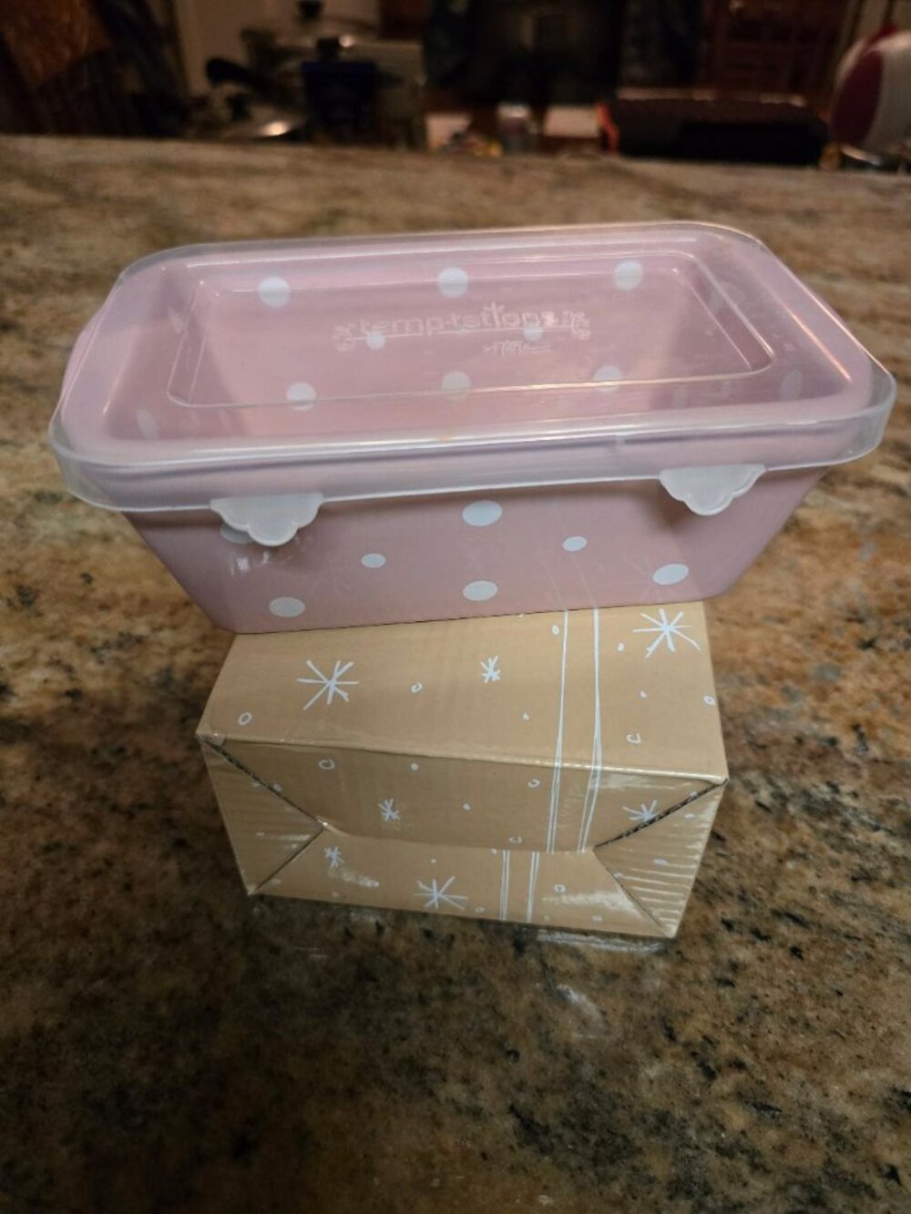 Temptations Pink Polka Dot 12 oz. Mini Loaf Pan With Lid